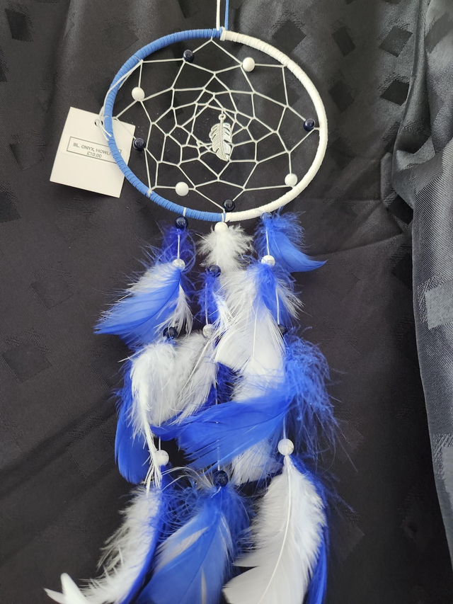 Blue and white dreamcatcher 