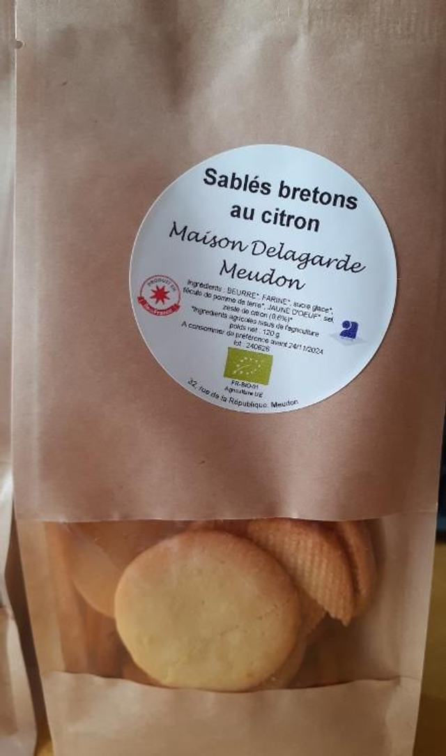 Sablés breton au citron bio (sachet de 100 g)