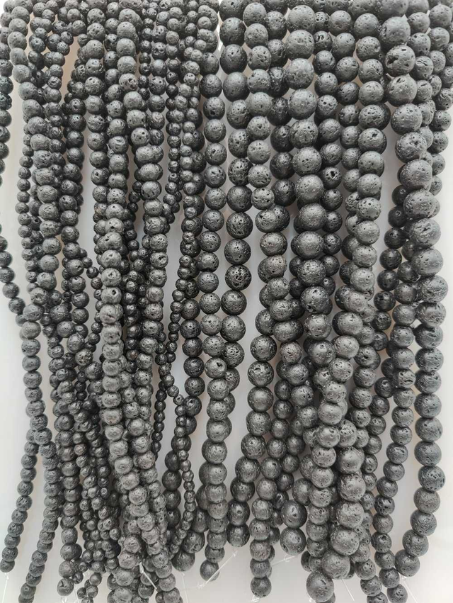 Pierre de lave - Perles polies