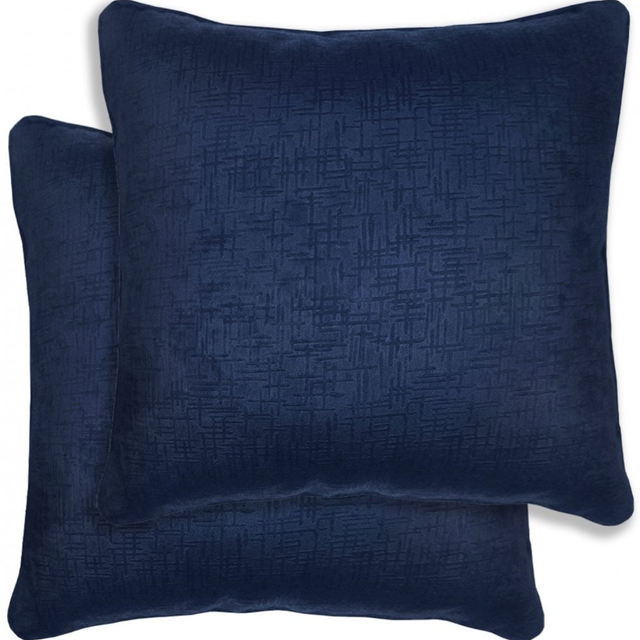 Enhanced Living Pair of Vogue Navy Cushion Covers - Cases Only