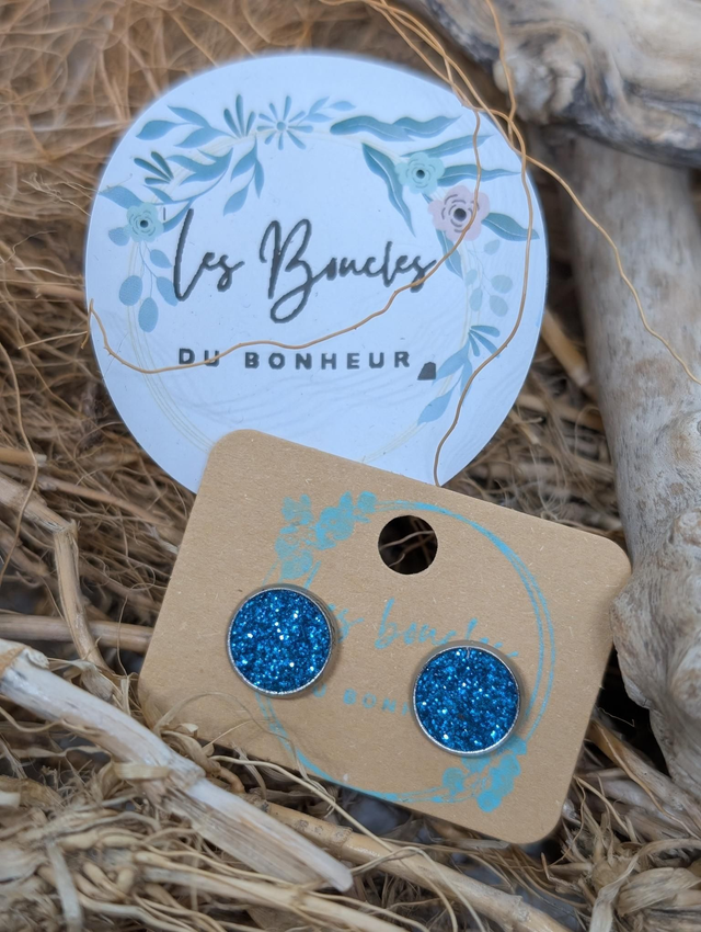 Puces bleu paillettes (pu025)