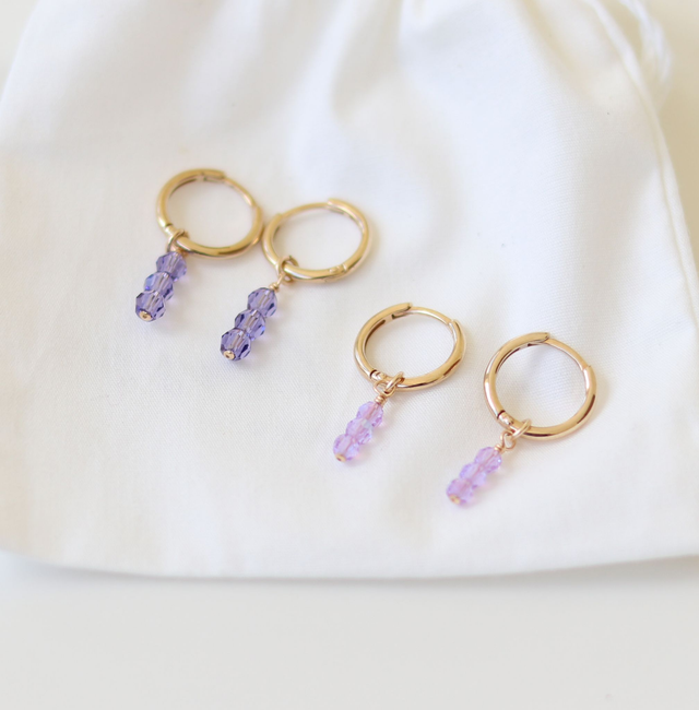 Mini créoles LAVENDER HAZE 