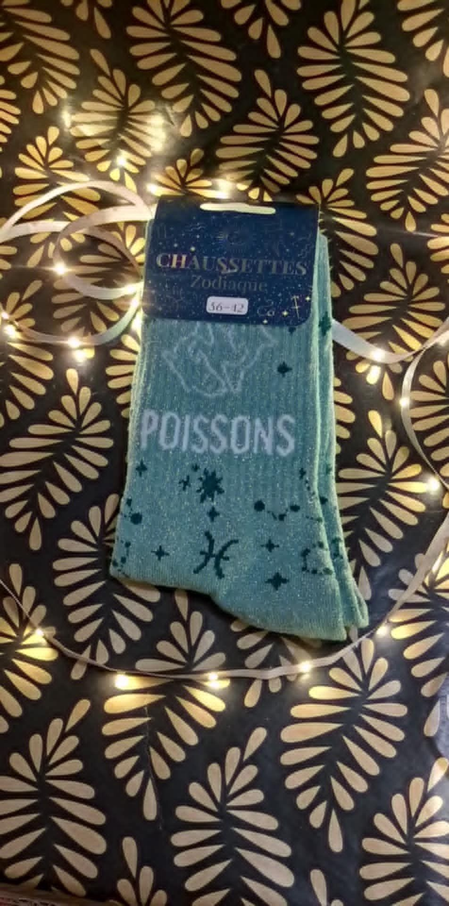 chaussettes zodiaque poissons taille ( 36-42 ) 