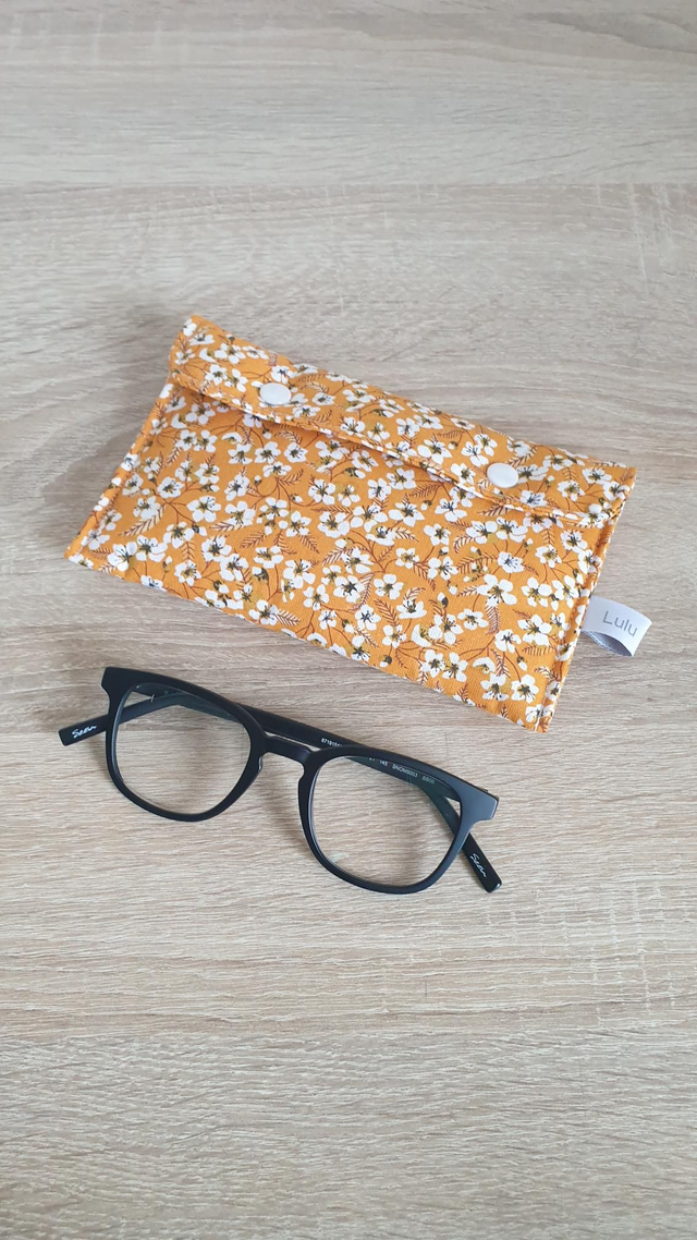 Étuis à lunettes ou téléphone FLEURI JAUNE