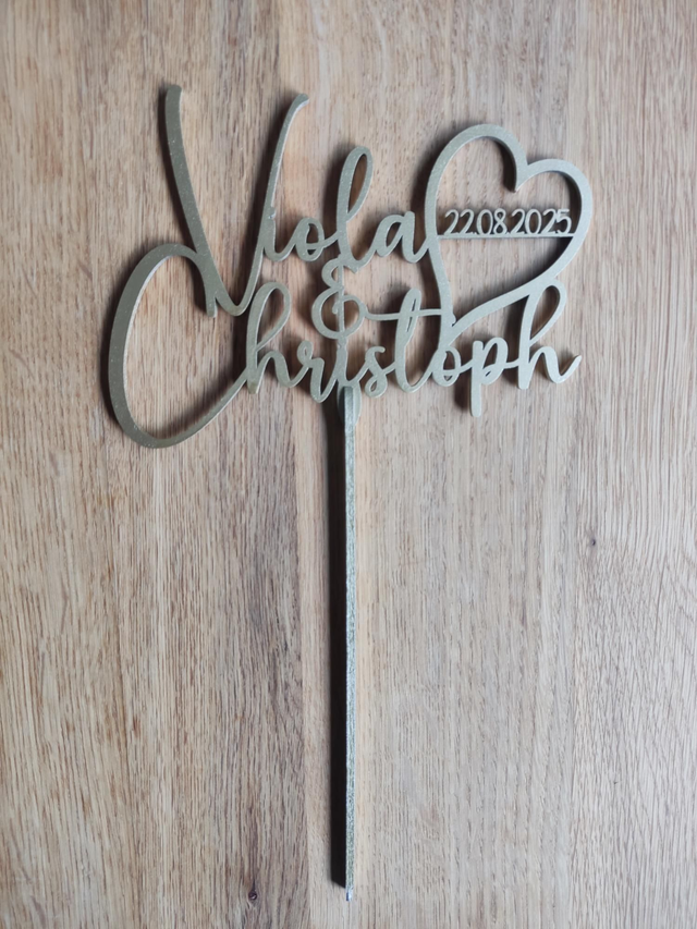 Cake Topper - mit Namen & Datum