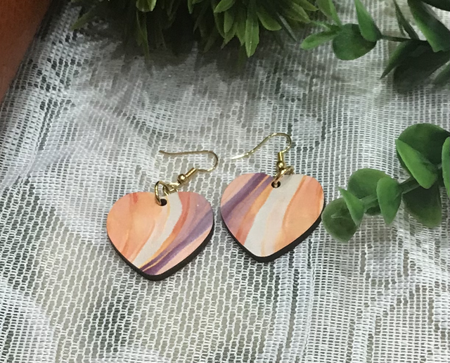 Wood Mix Coloured Dangling Earrings- MSDE06