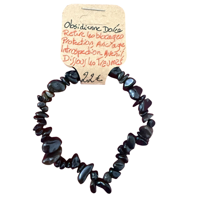 Bracelet Obsidienne Dorée 