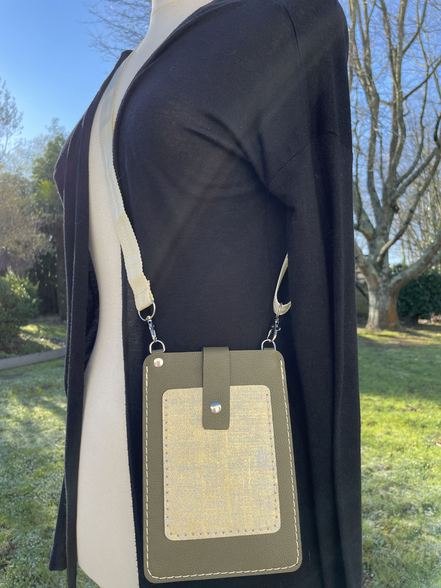 Sac bandoulière kaki/doré