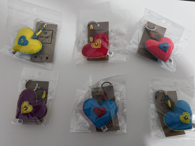 Heart bead keyring 