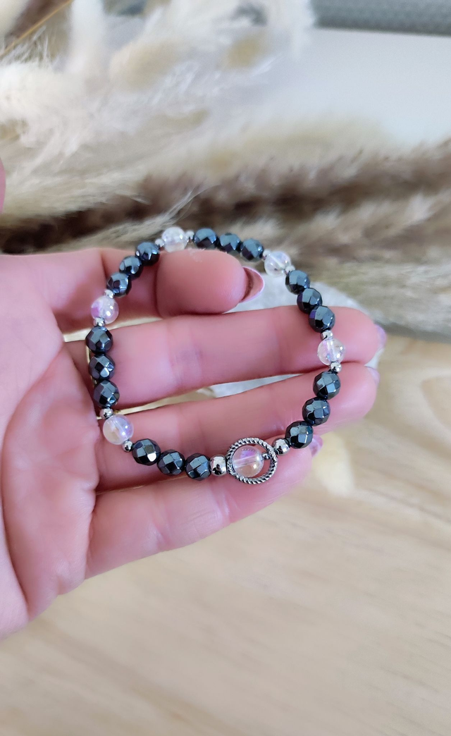 Bracelet "Confiance en soi" Hématite facettée