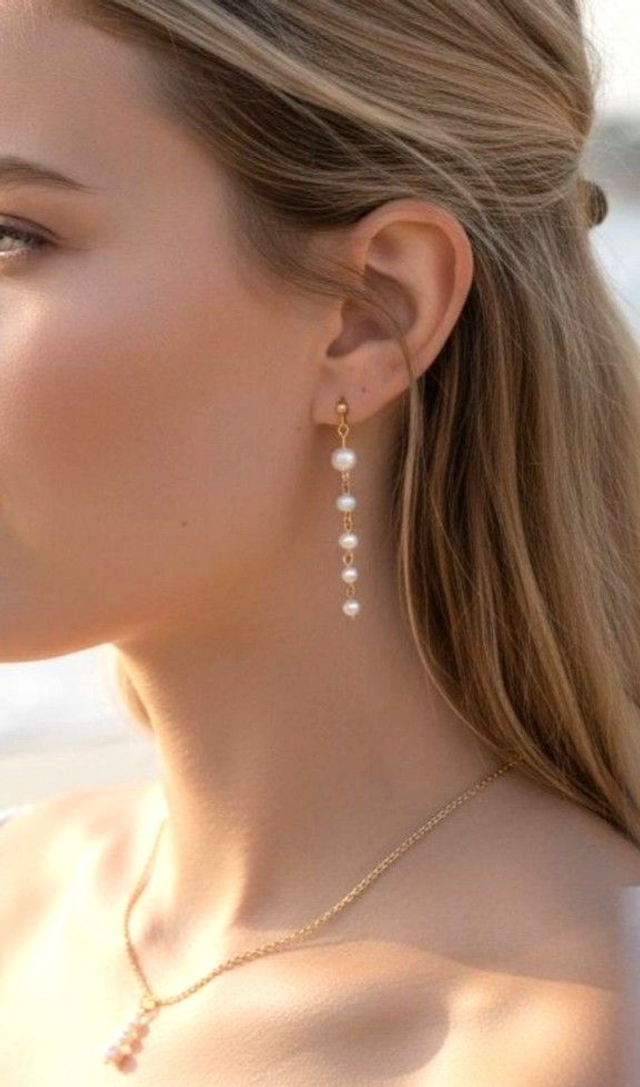 Pendantes d'oreilles perles nacrées blanches-mariage.