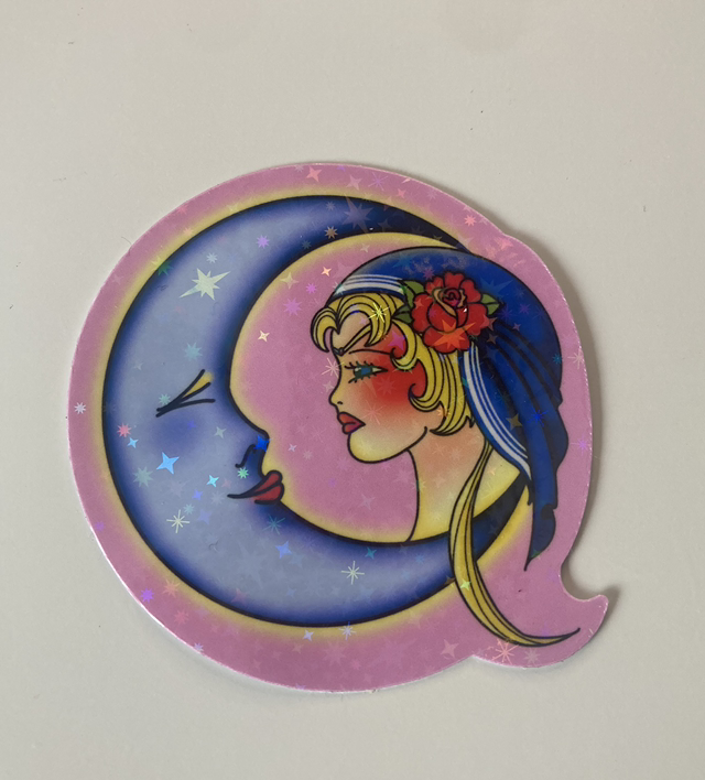 Nautical Moon Girl Sticker