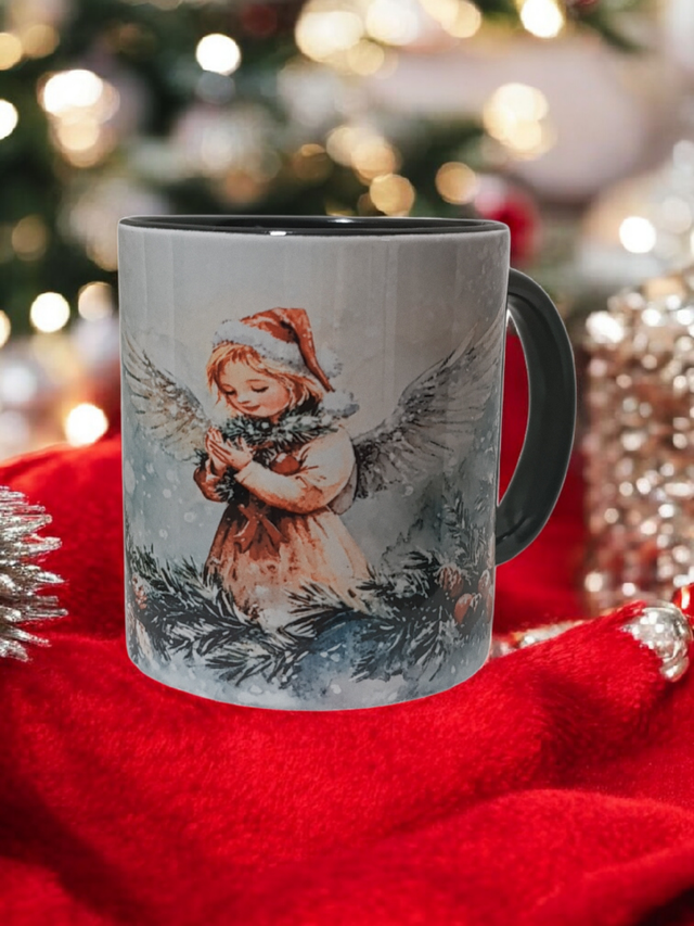 Mug de Noël – Ange Gardien &amp; Sapin Enchanté 