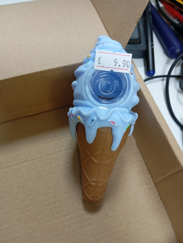 Pipa silicona helado azul