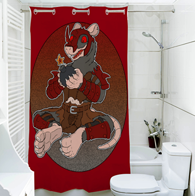 Ka-Boom Ratte Duschvorhang 140cm x 200cm