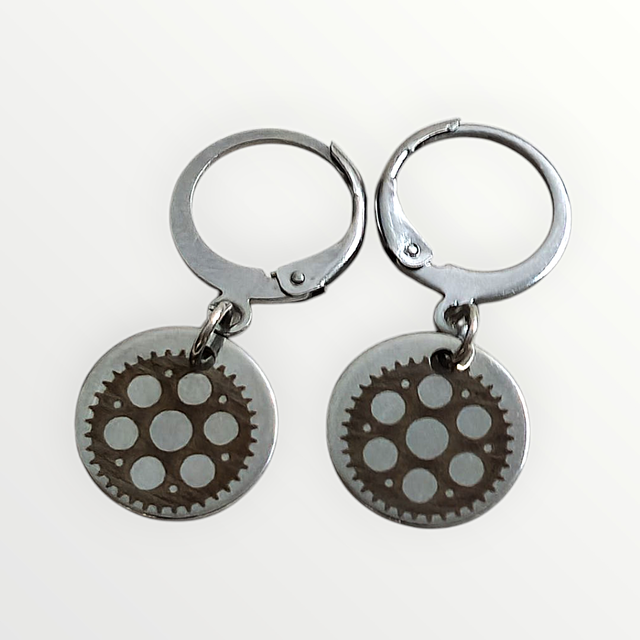 Boucles d'oreilles rouage 