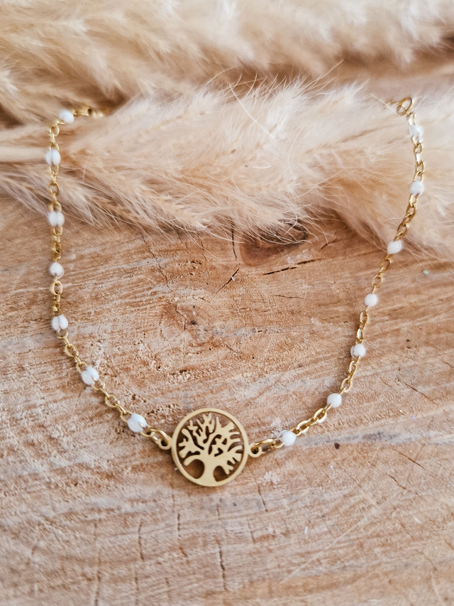 Bracelet "Arbre de vie" - Modèle doré et blanc