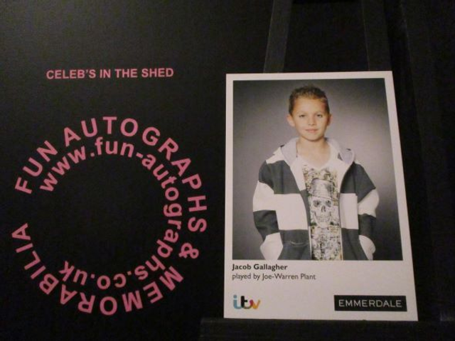 Joe-Warren Plant (Jacob Gallagher) Original Emmerdale Coloured Itv Logo Cast Card