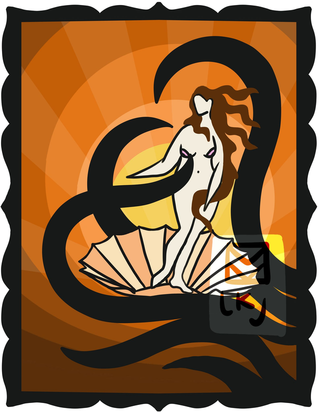 Feminist pop art sticker - Venus Brown