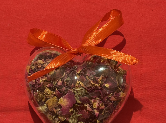 Heart rose petals