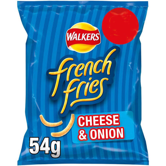 Walkers French Fries Cheese &amp; Onion Snacks 54g 