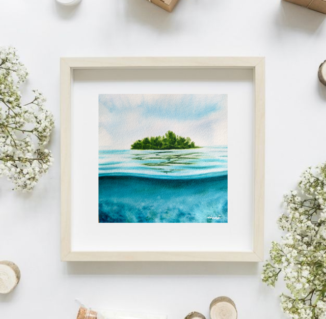 Isla perdida - ORIGINAL 20 x 20 