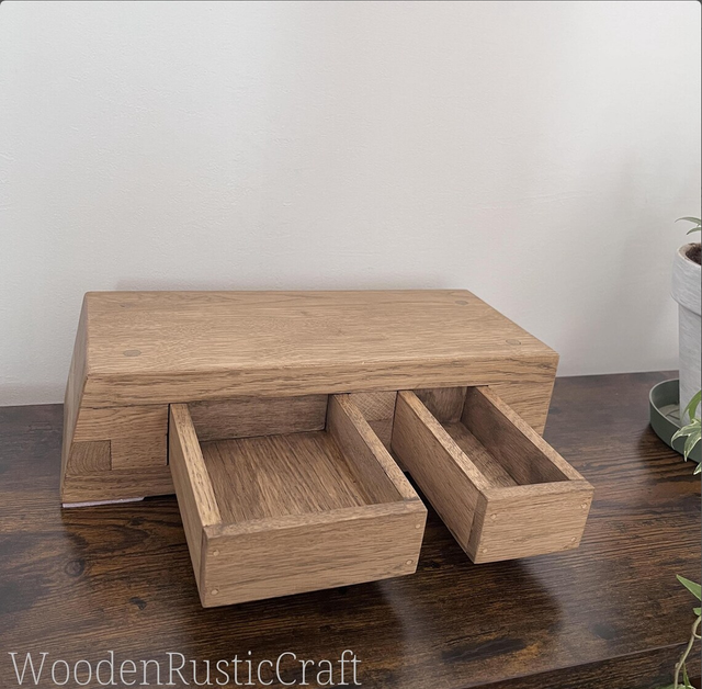 Handmade Oak 2-Drawer Keepsake Chest