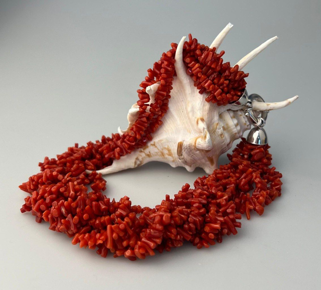 Collana Torchon Corallo 7 fili