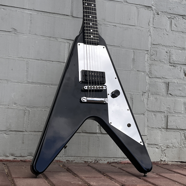 1980 Greco / Gibson Flying V ... Paul Stanley (KISS) (FV-650 & PS-800) MADE IN JAPAN Lawsuit Era ... Mirror Pickguard + Maxon U1000 + Leather gigbag