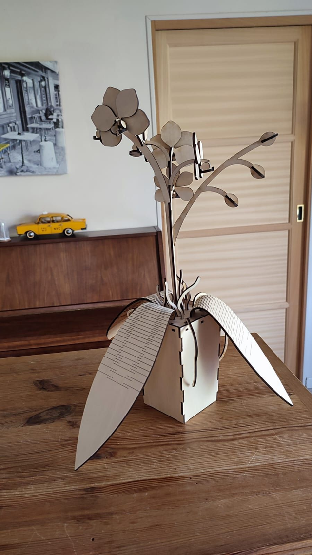 Orchidée 3D en bois IDOYA