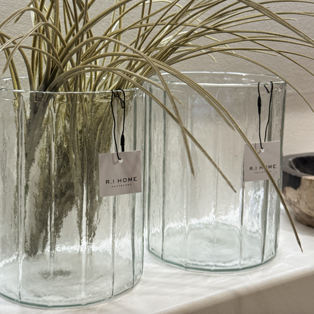 Ribbed Glass Vase