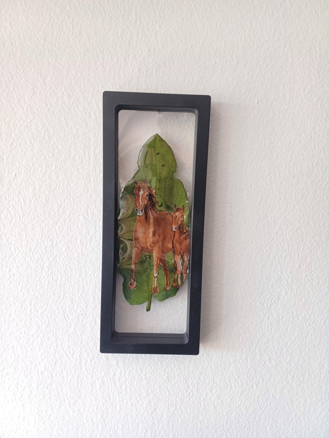 Chevaux - peinture sur feuille 🍃