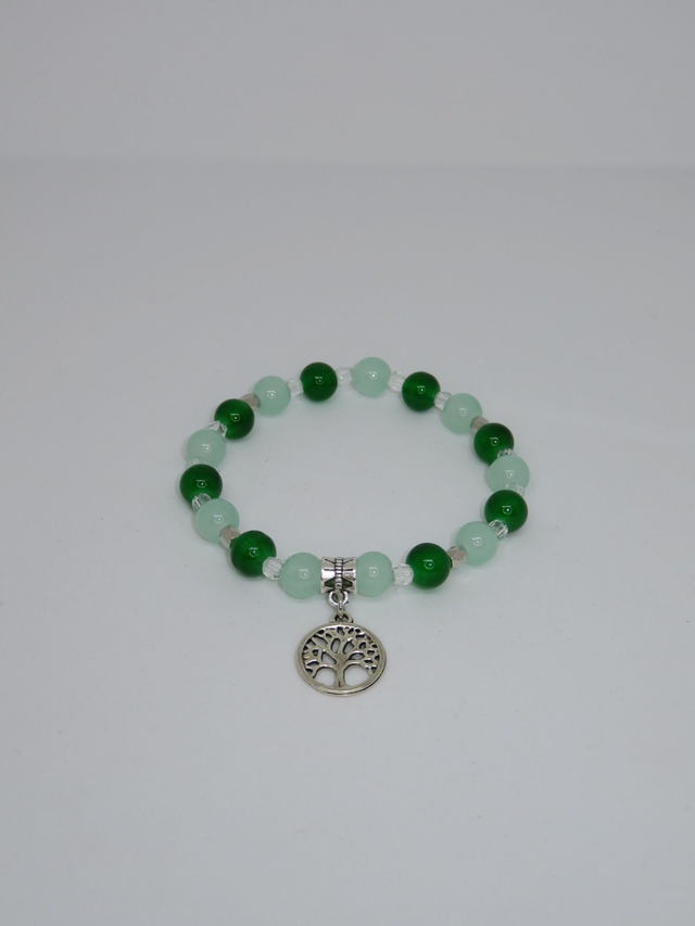 Bracelet vert et arbre de vie 