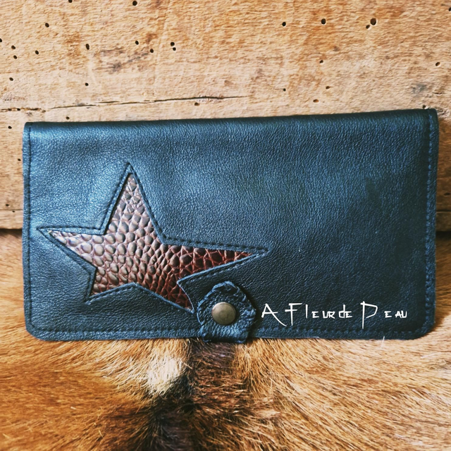 Étui en cuir pour chéquier 