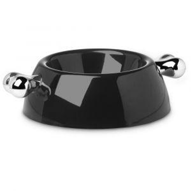 Bellomania voer/drinkbak met bot zwart S