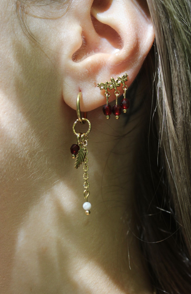 Boucles d’oreilles Lyséa - rouge foncé 