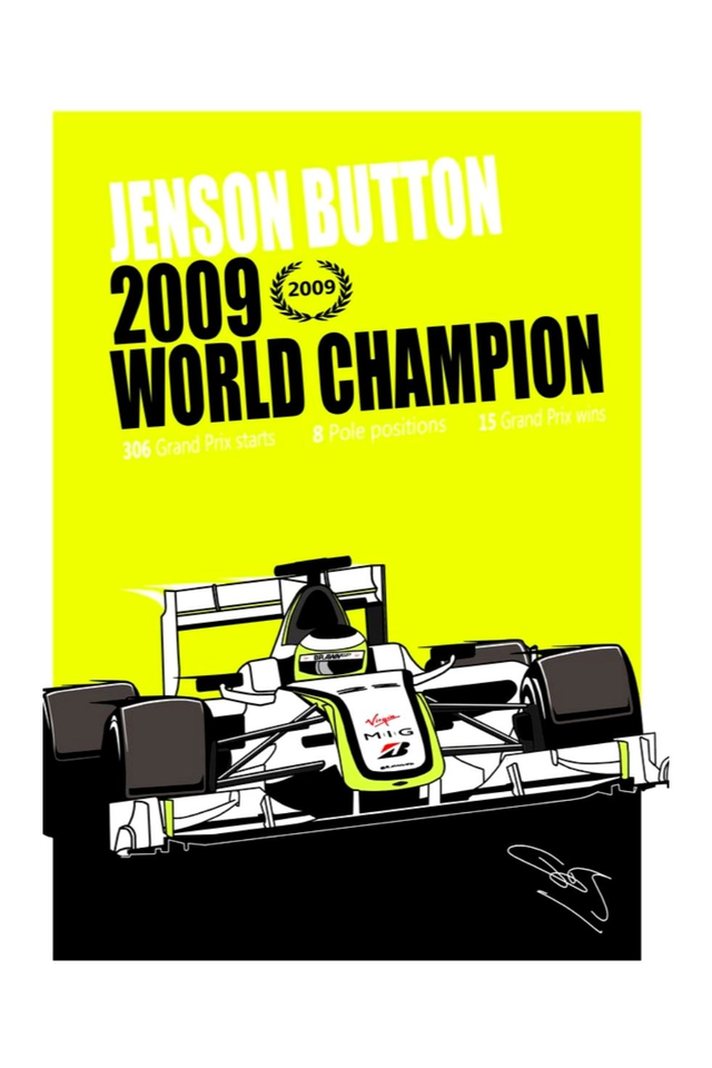 Jenson Button F1 Brawn Sports Art Print
