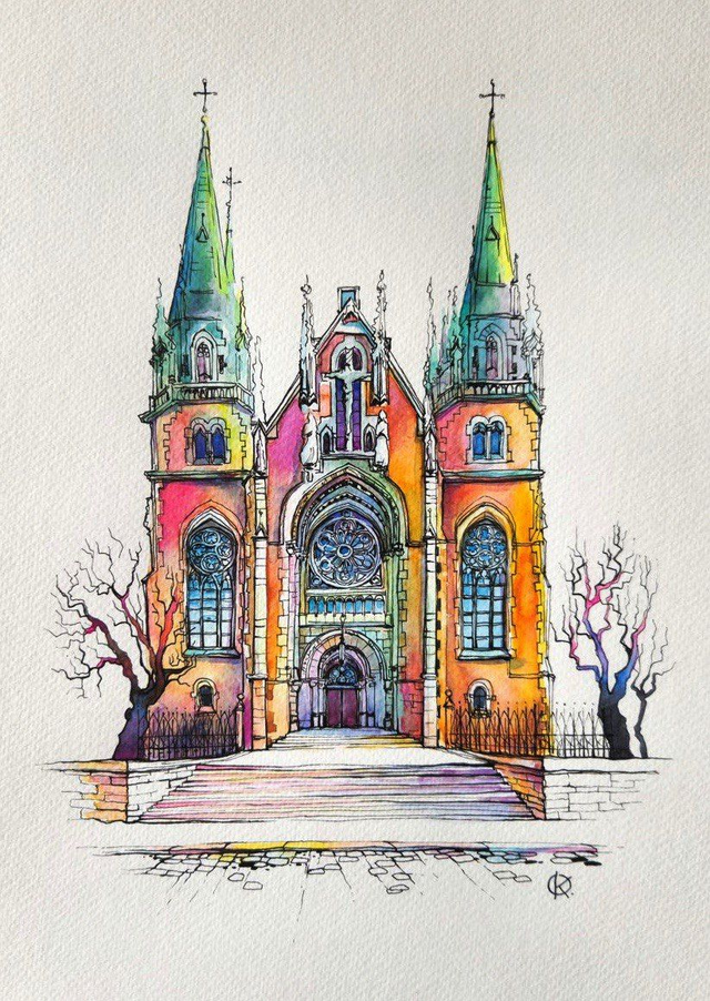 Church "Holy Watercolours" / poster A3 