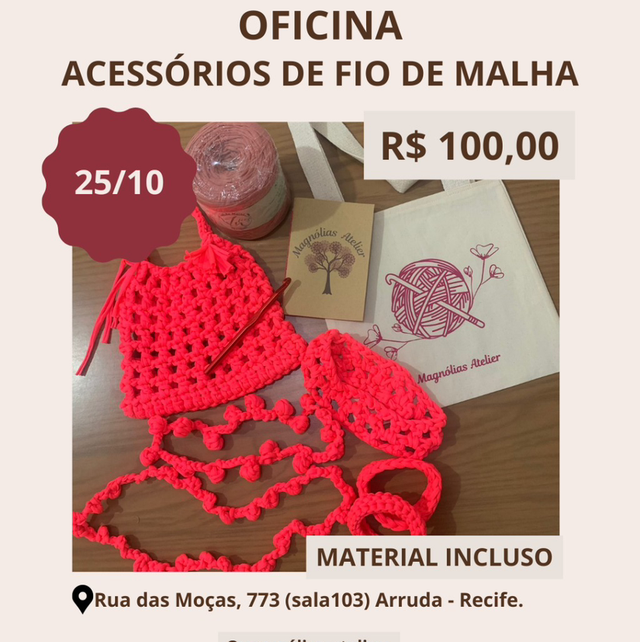  Oficinas de Acessórios com Fio de Malha 