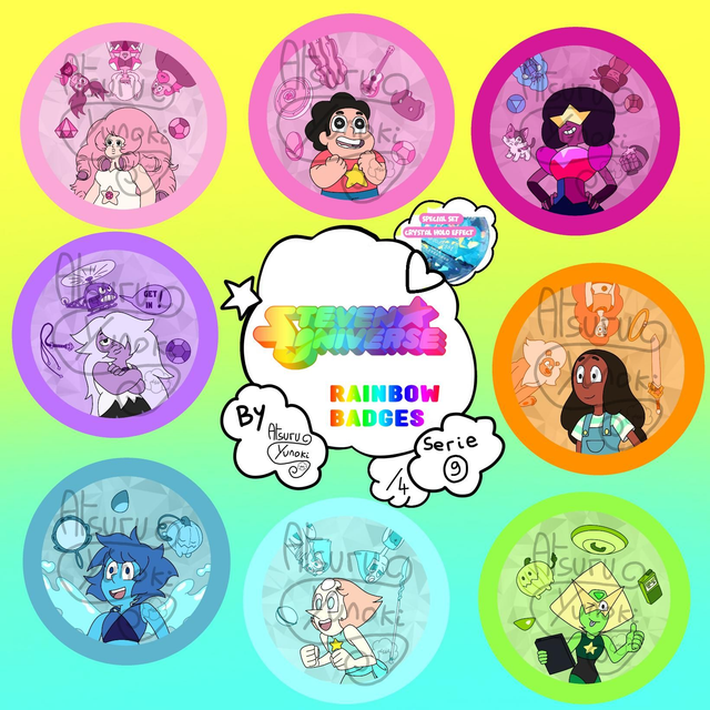 FULL SET 9 (PROMO) / Rainbow Badges / Steven Universe / (Design by Atsuru_Yunoki (me) )