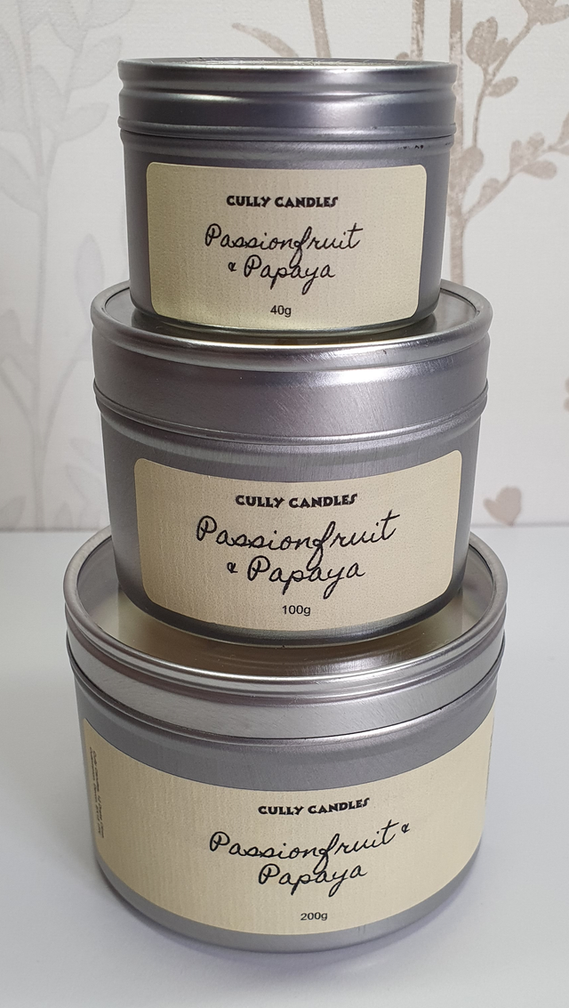 Passionfruit & Papaya Soy Wax Candle Container with Windowed Lid