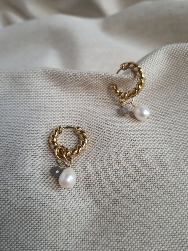 Créoles Givre dorés - Labradorite