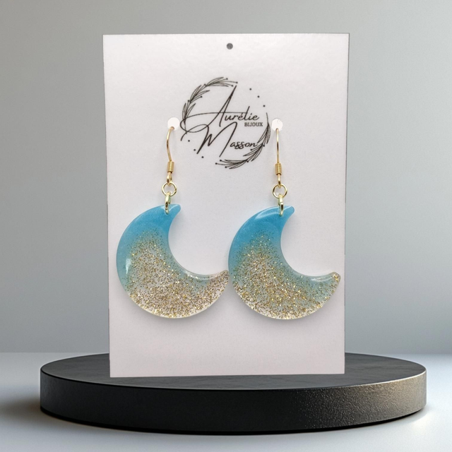 Boucles d'oreilles "Némophila"