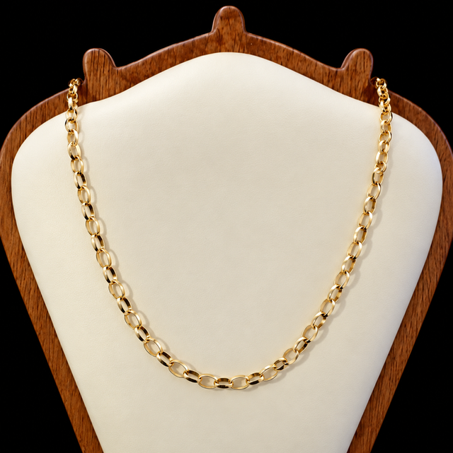 9ct Gold Oval Link Belcher Chain