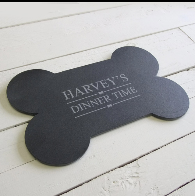 Personalised Slate Bone Shaped Food Mat