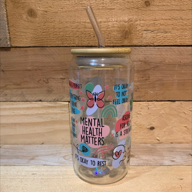 Mental Health Glass Can 