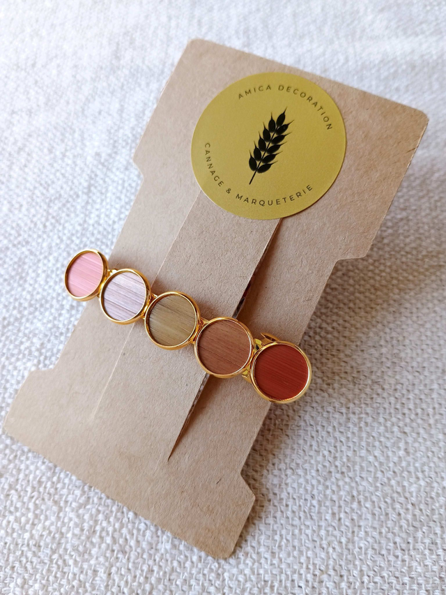 Barrette à cheveux dorée - Bois