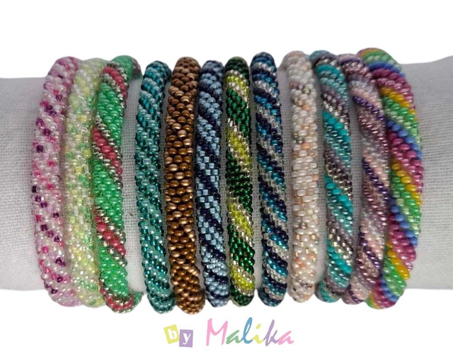 Bracelet Spirale crochet - Rayures