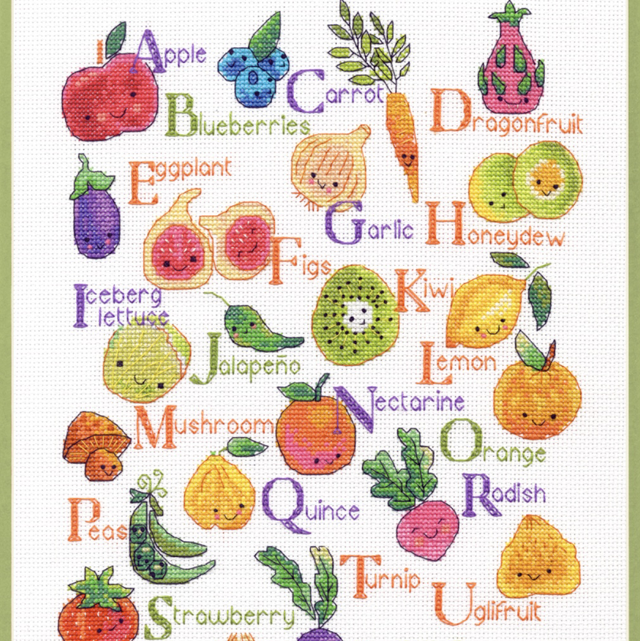 Counted Cross Stitch Kit: Fruits &amp; Veggies by Dimensions 