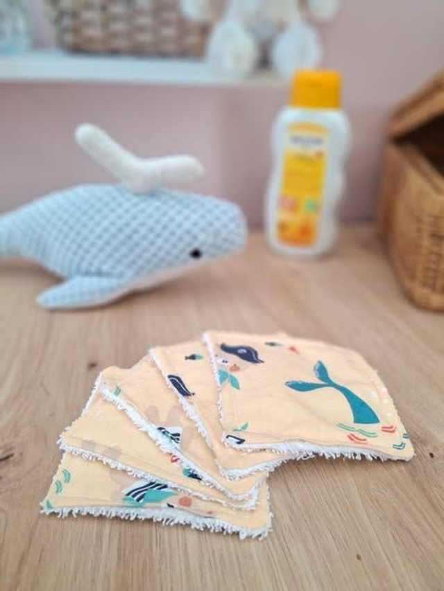 Lingettes lavables - Marin